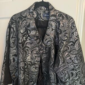 Susan Graver 3X Black/Silver Blazer